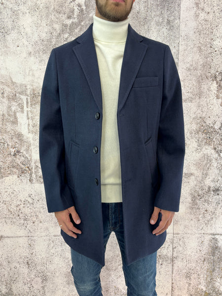 Cappotto foderato blu navy