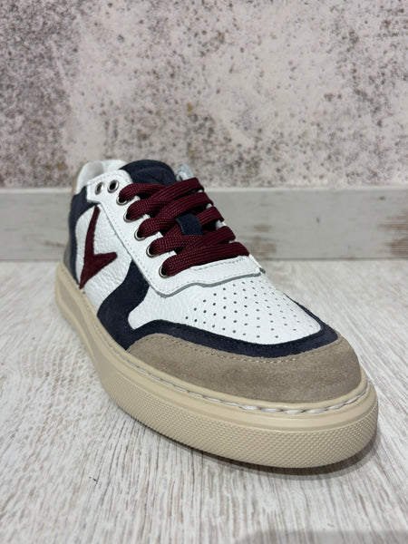 Sneakers superstar bianca blu/grigia/bordeaux