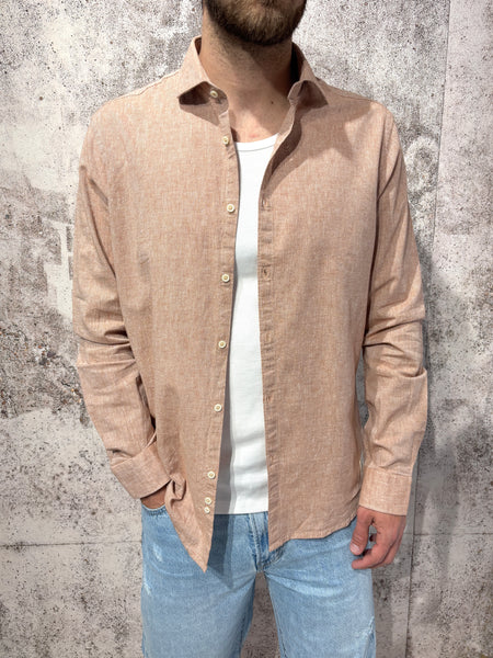 Linen/Cotton shirt cacao