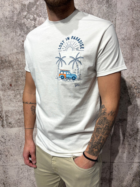 T-Shirt bianca lost in paradise