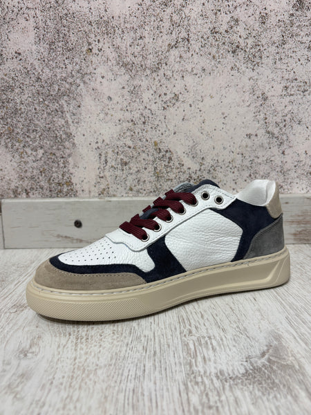 Sneakers superstar bianca blu/grigia/bordeaux