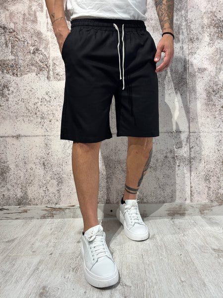 Bermuda misto lino nero