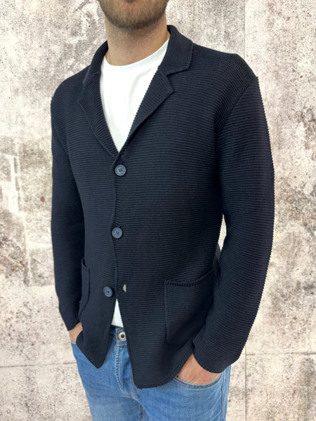 Giacca in maglia blu