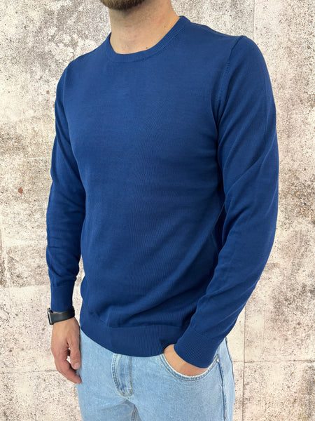 Maglioncino basic blu cotone