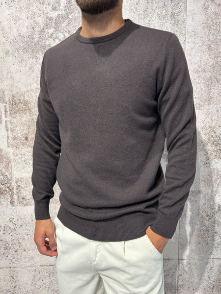 Maglione girocollo moro misto cashmere