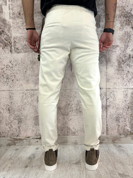 Pantalaccio panna tessuto jeans