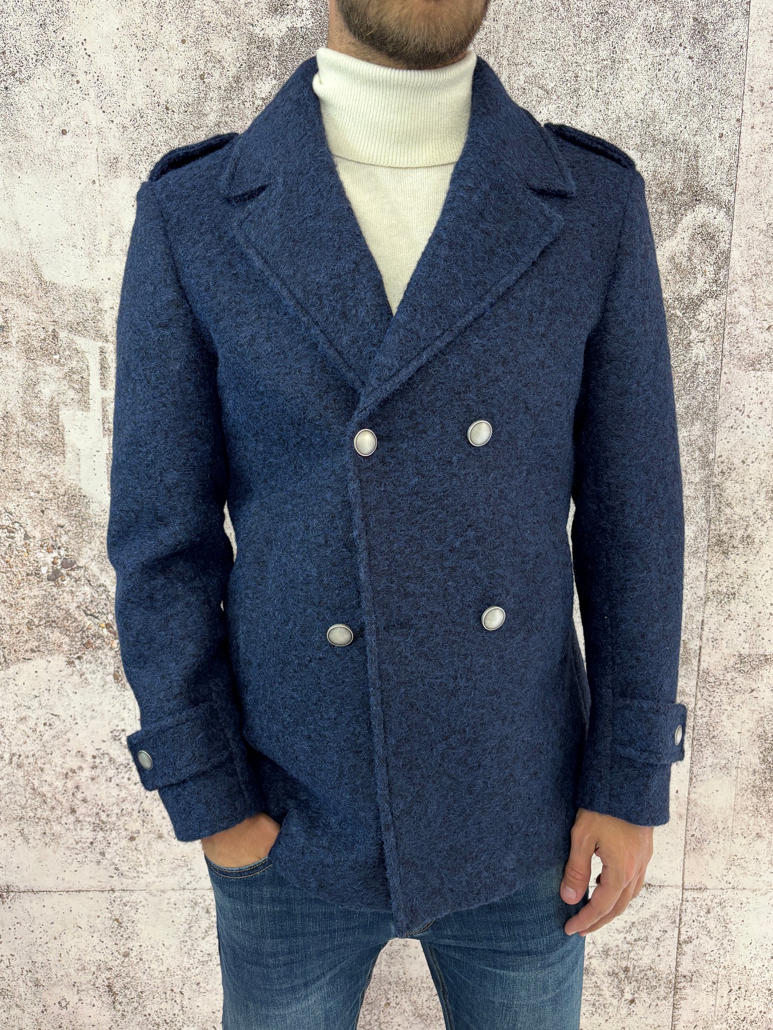 Cappotto peacot blu