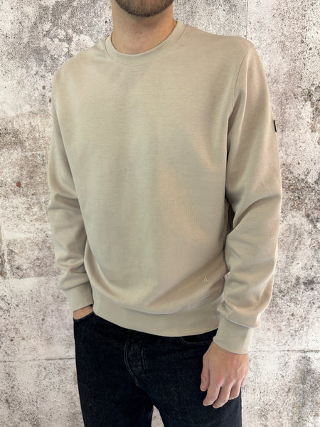 Felpa girocollo beige