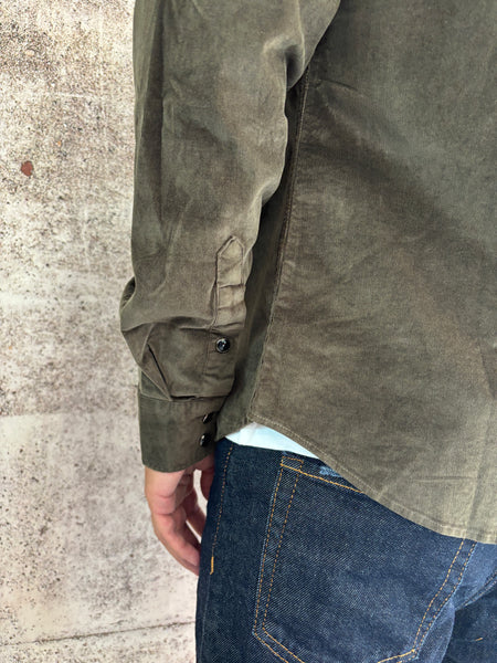 Camicia velluto verde militare