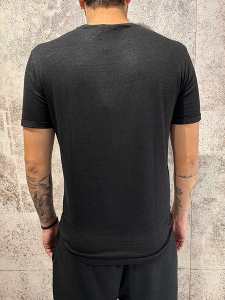 T-Shirt misto lino nera