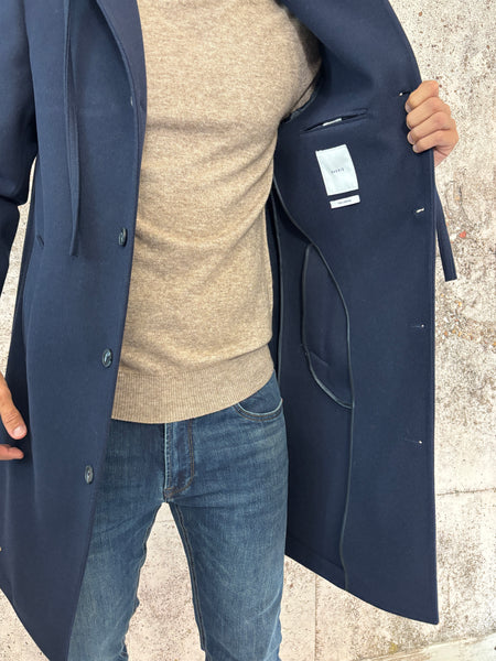 Cappotto blu modello Parka