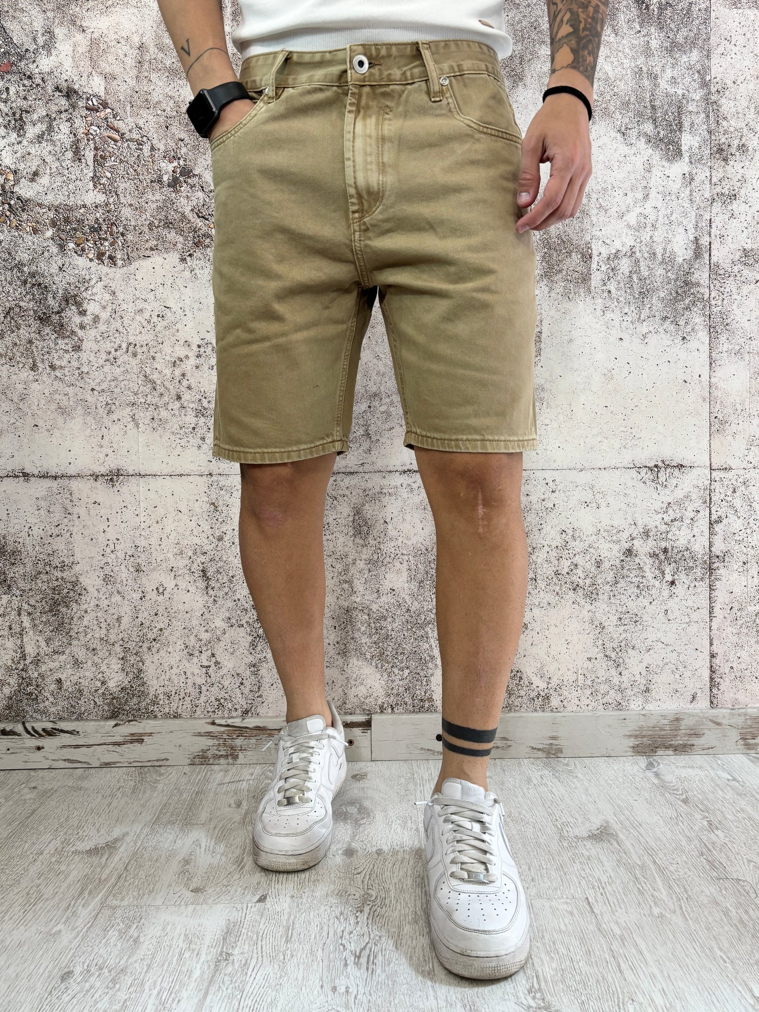 Bermuda jeans camel