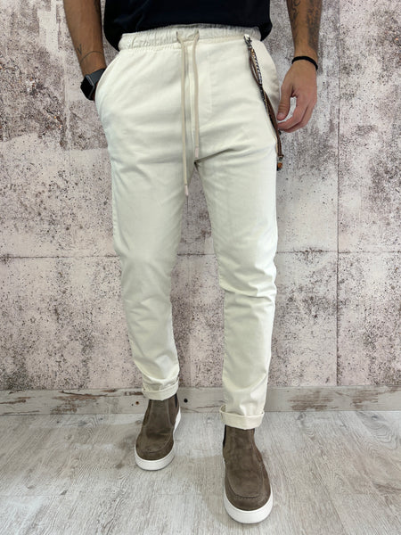 Pantalaccio panna tessuto jeans