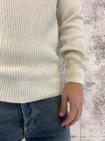 Maglione paricollo costa inglese crema