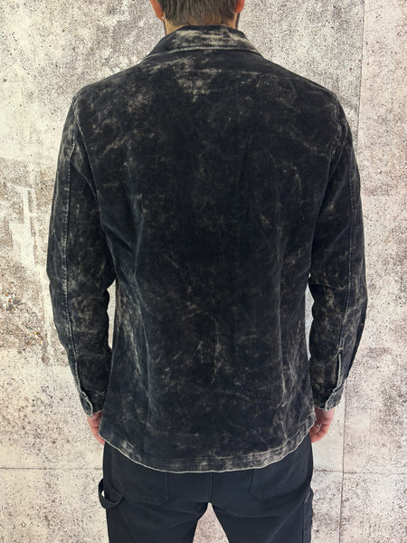 Giacca velluto nera marmorizzata