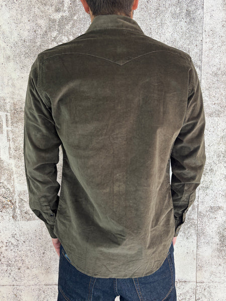 Camicia velluto verde militare