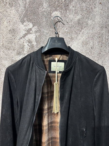 Giubbino bomber scamosciato nero GL971