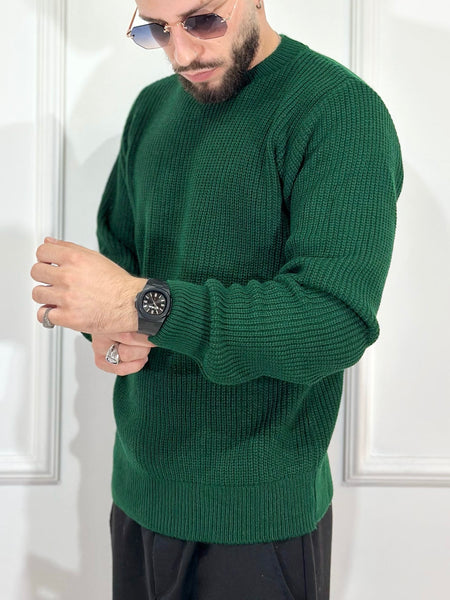 Maglione paricollo costa inglese verde