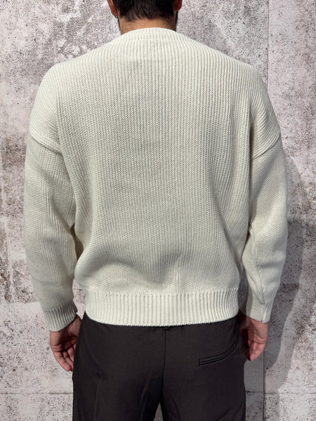 Maglione girocollo beige cropped art. M55