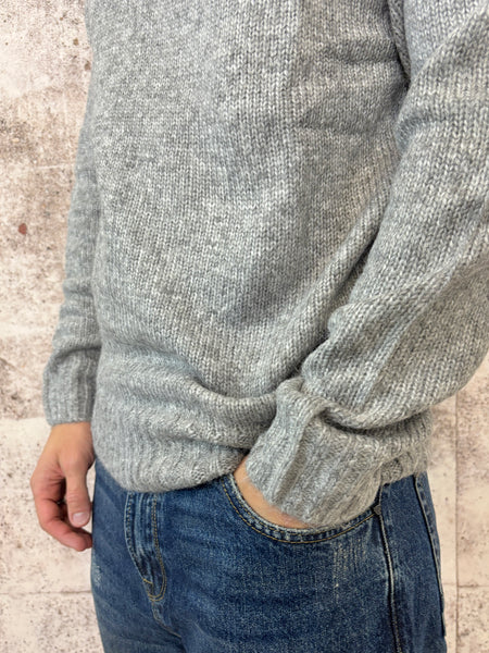 Maglione paricollo grigio m35