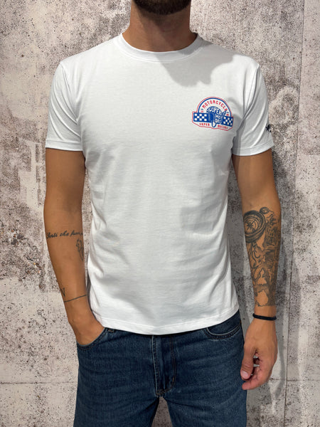 T-Shirt bianca Motorcycle