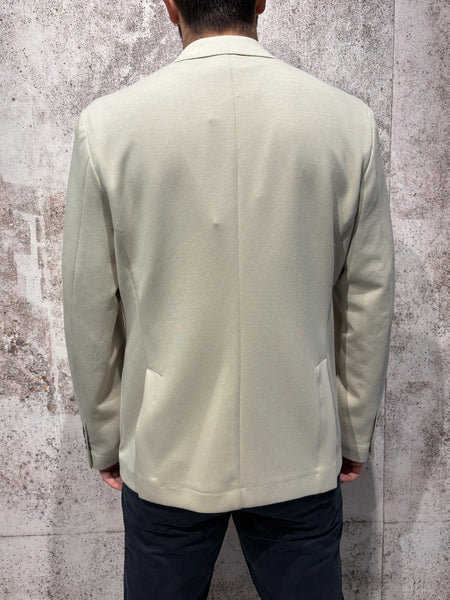 Giacca monopetto jersey beige