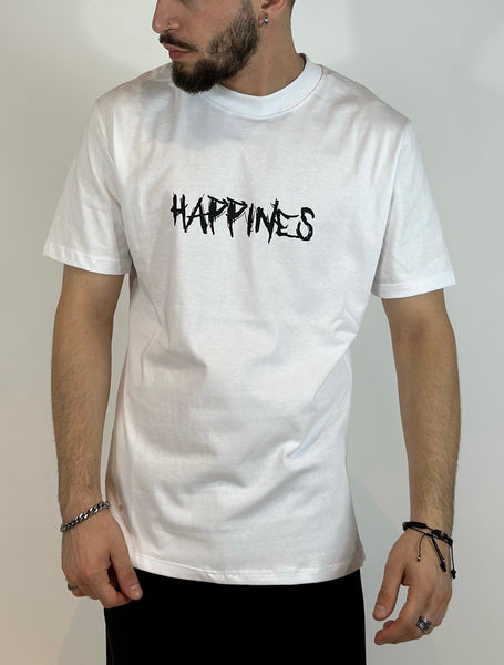 T-Shirt bianca happiness