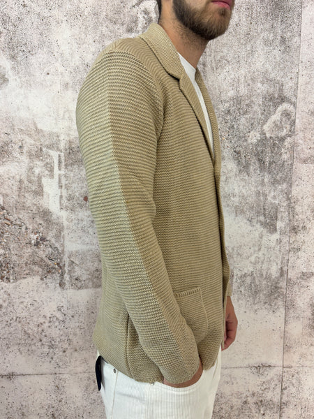 Giacca in maglia cammello