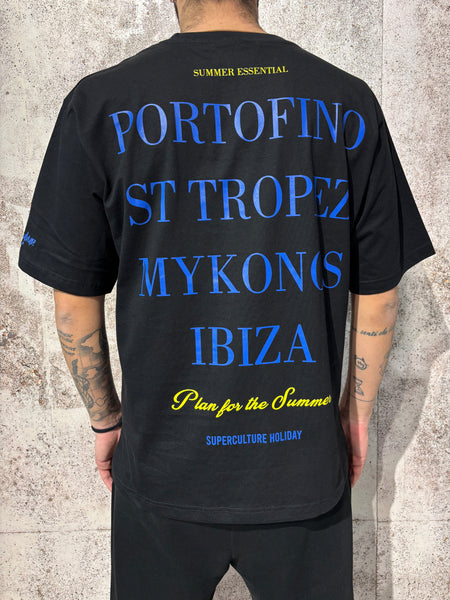 T-Shirt nera Plan for the Summer