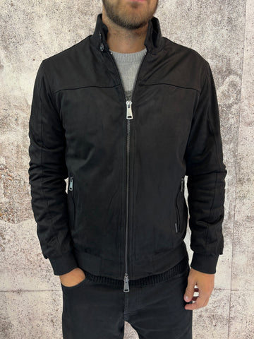 Giubbino mod. College scamosciato nero