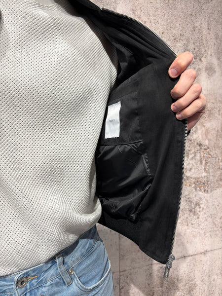 Bomber scamosciato nero