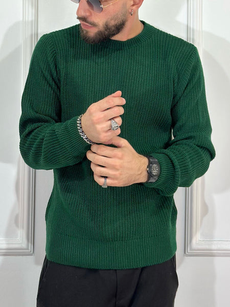 Maglione paricollo costa inglese verde