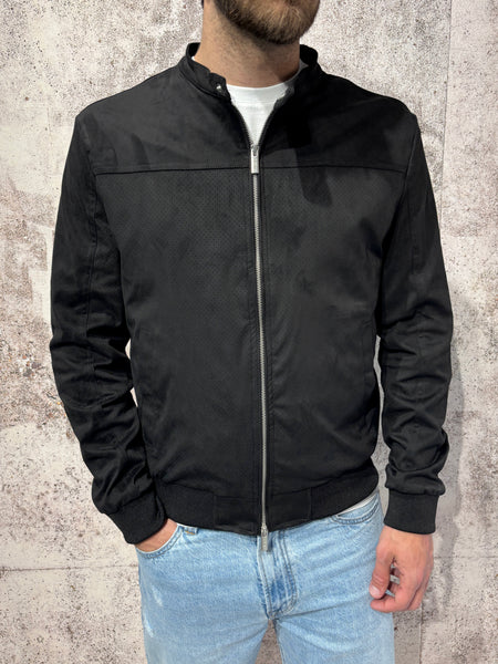 Biker ecopelle scamosciato nero