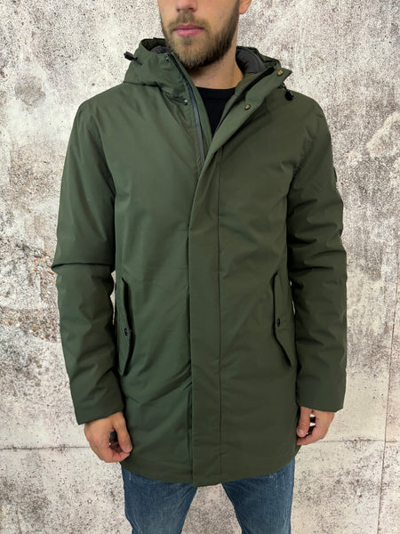 Parka tessuto tecnico verde Militare