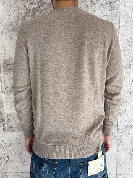 Maglione beige misto cashmere