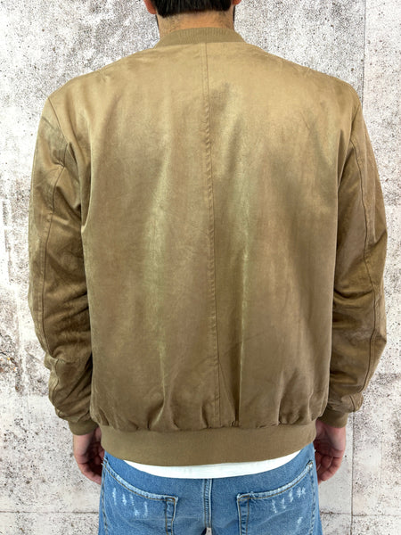 Bomber scamosciato beige