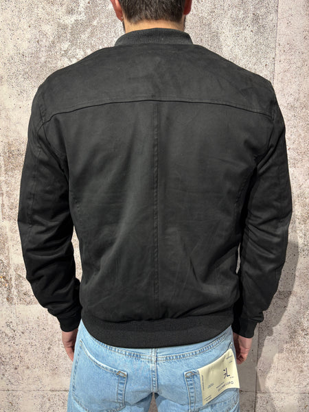 Bomber scamosciato nero