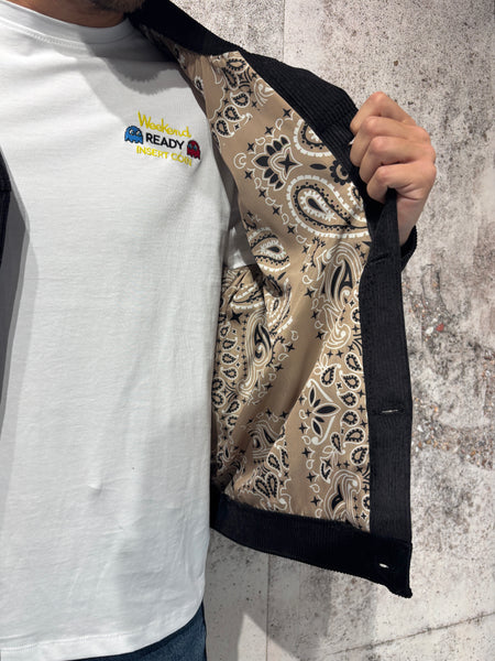 Giacca velluto nera Boxy fit art. J82