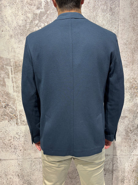 Giacca monopetto jacquard blu navy