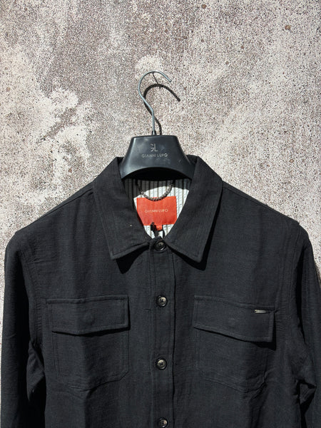 Camicia overshirt ramie' nera