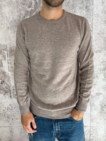 Maglione beige misto cashmere
