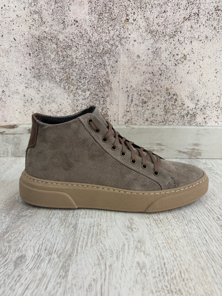 Sneakers alte beige camoscio