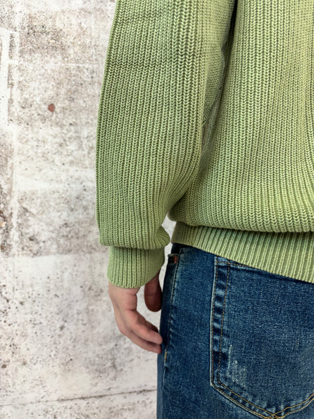 Maglione costa inglese verde chiaro