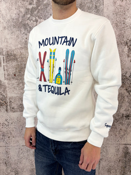 Felpa bianca Mountain & Tequila