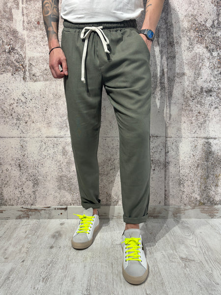 Pantalaccio verde misto lino