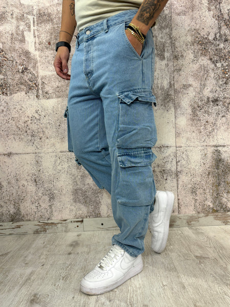 Jeans cargo doppio tascone