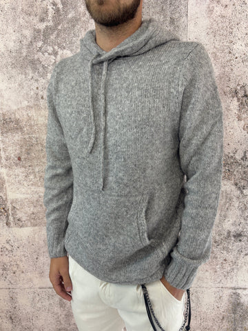 Maglione cappuccio grigio