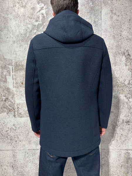Cappotto con cappuccio lana cotta blu