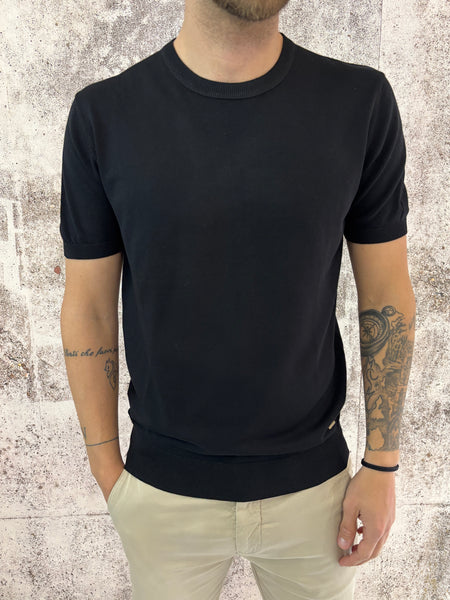 T-Shirt in maglia m/m nera