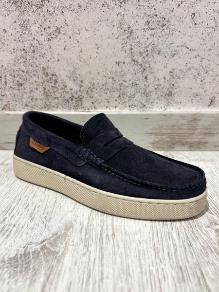Mocassino camoscio blu